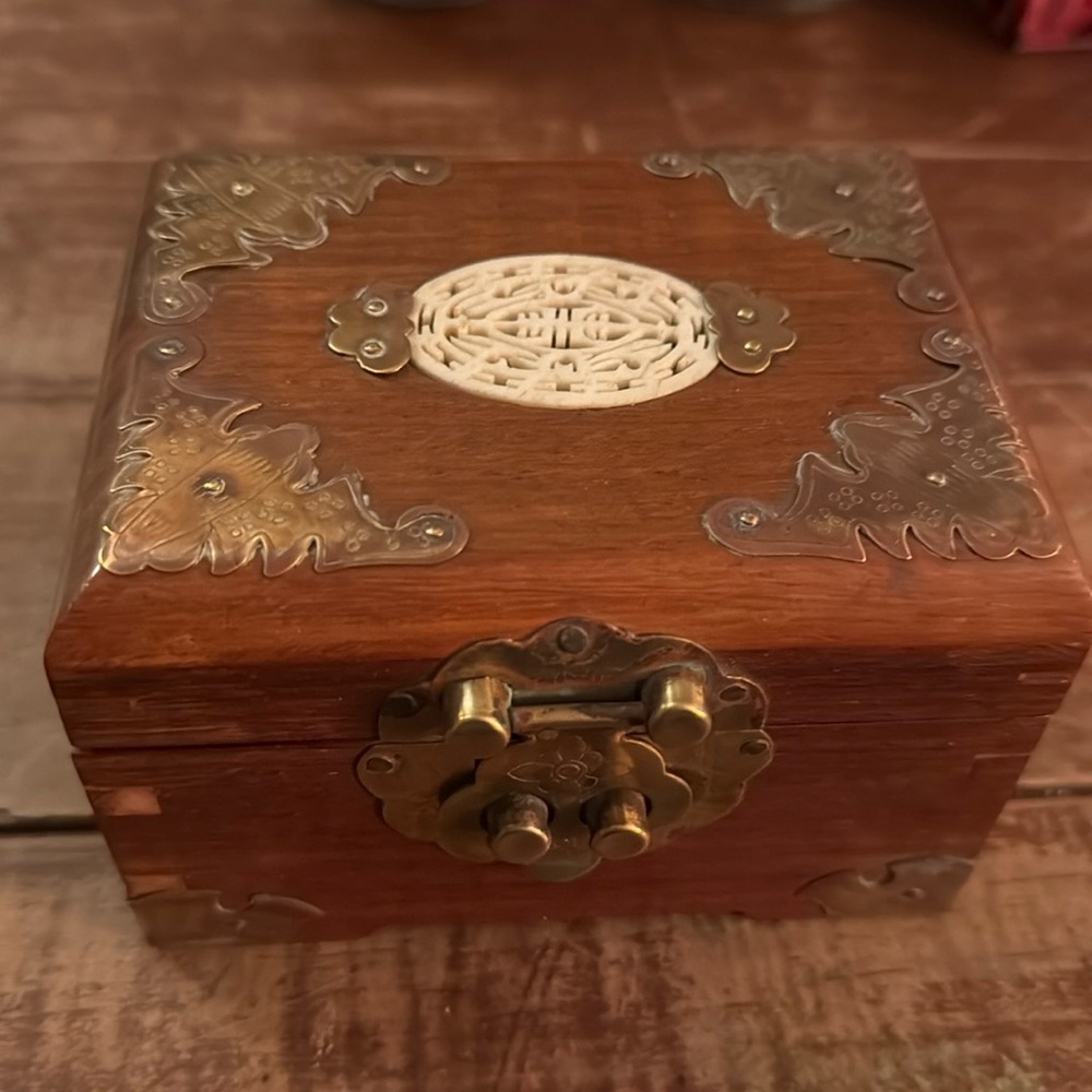 Beautiful wood and brass jewelry box